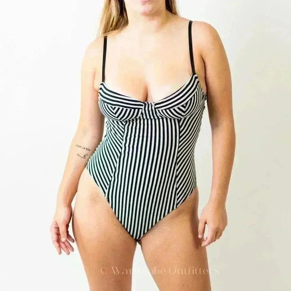 American Apparel Pants - American Apparel Striped Spandex Jersey Bra Bodysuit